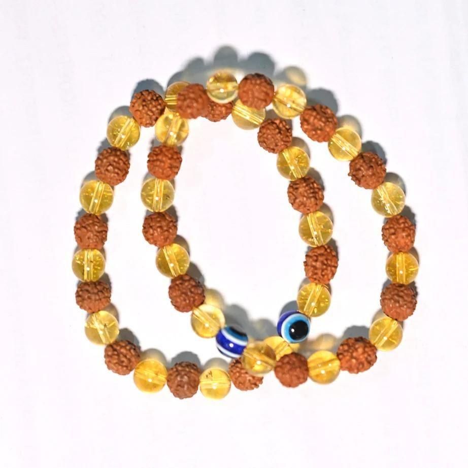 Rudraksha & Citrine Bracelet : Buy 1 Get 1 Free