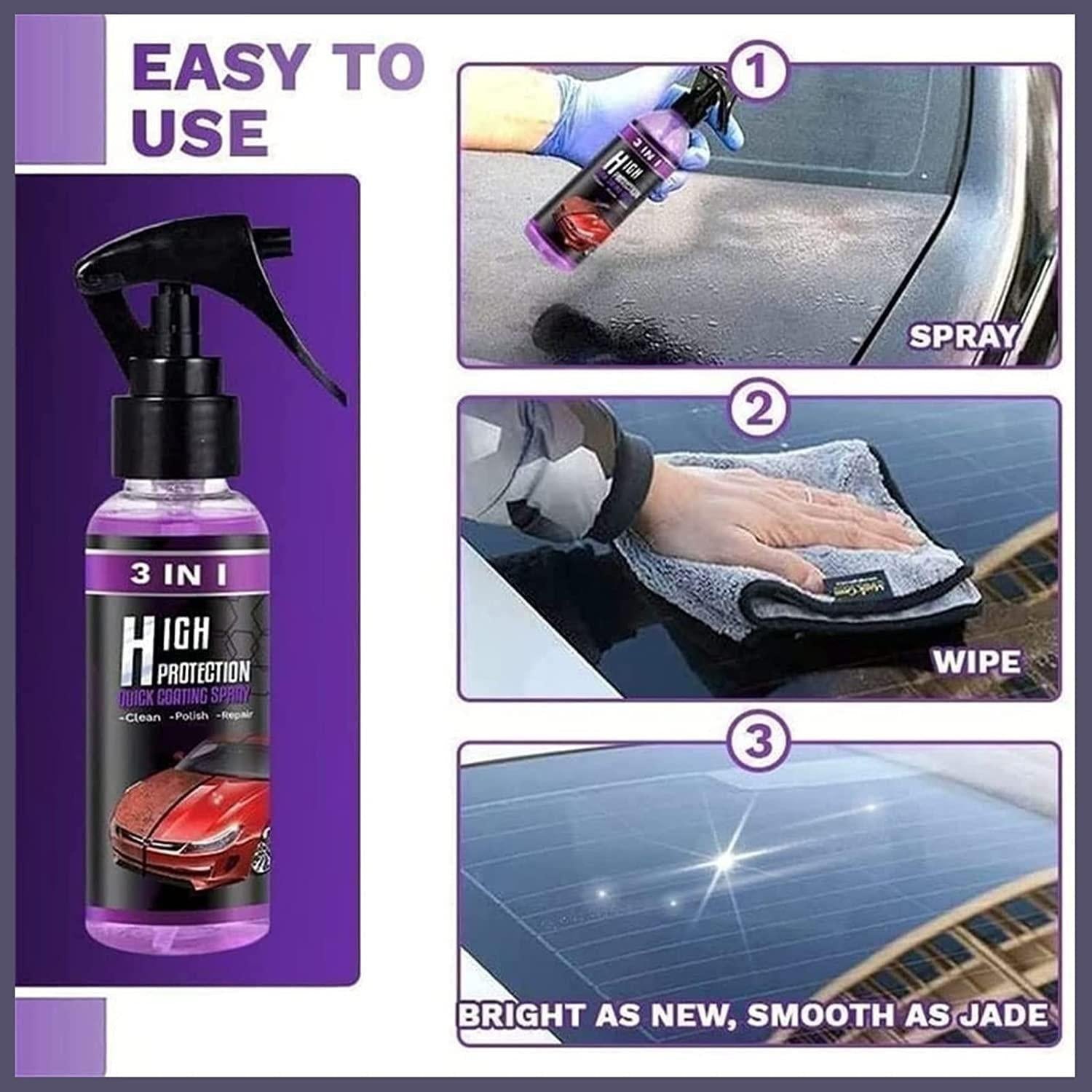 3 in 1 High Protection Car Ceramic Spray - Buy 1 Get 1 Free